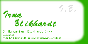 irma blikhardt business card